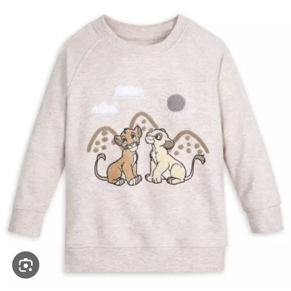 Monica + Andy Simba and Nala Lion King crewneck sweatshirt embroidered sz 3T K80
